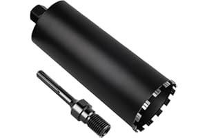 CPROSP Corona Diamantata UNC da 1¼" con Adattatore SDS MAX, Corona a Nucleo DM 200mm, L 420 mm, Punta per Trapano in Calcestruzzo, Muratura e Pietra