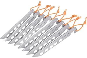 iBasingo Ti1524C - Piquetas para tienda de campaña (8 unidades, ultraligeras, en forma de V)