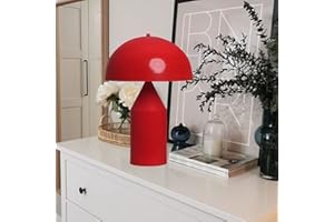 bamyum Lipeo Lampada da Rosso, Lampada a Fungo E27 Lampada da Moderna Lampade da Comodino in Metallo per Camera da Letto Lampada da Comodino Decorazione a Fungo per la Casa
