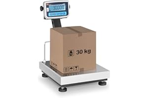 TEM Plattformwaage Industriewaage Paketwaage digitale Waage BEKO+LCD035x04030-B1 (Geeicht, LCD Hochanzeige, 35 x 40 cm, 30 kg, 10 g, Akku- und Netzbetrieb, klappbares Stativ)
