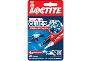 Loctite Super Glue-3 Tous Plastiques (tube de 2 g + stylo activateur de 4 ml) – Colle forte transparente pour tous plastiques – Colle transparente à séchage immédiat