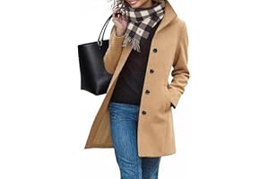 RITOSTA Cappotto Donna Invernale Elegante Lungo Cappotti Autunno Caldo Giacca Casual di Moda Giubbotto da Collo Trench Coat con Bottoni