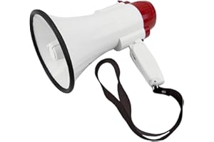 CABLEMATIC BeMatik - Megafono da 10W con 10s di registrazione e sirena Altoparlante portatile 150x250 mm