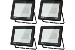 ‎DAROMIGO Daromigo LED Strahler Außen, 4 Stück 100W, Superhell 8500LM Scheinwerfer, 3000K Warmweiß IP65 Wasserfest Außenstrahler für Hinterhof, Flur, Garage