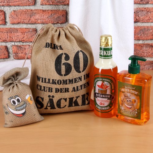 Lustige Apotheke Geburtstagsgeschenk Set „Bier Spa“ zum 60. Geburtstag (4-teilig) - 2