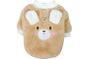 CRETVESTSAR Dog Fleece Jumper for Small Dogs, Clothing Accessories for Dogs in Spring Autumn Winter Days, Equafleece Dog Coats with Warm Plush, with Traction Loops, Keeps Pets Warm and Stylish (Brown)