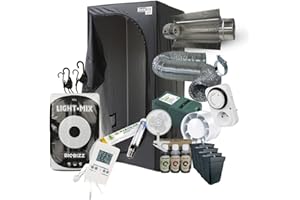 SUPACROP HYDROPLANETE Pack Chambre de Culture Indoor - Tente 80, 100 ou 120cm - kit Cooltube HPS 250, 400 ou 600W - Inclus Engrais, Pots et terreau Biobizz - Pret-à-Planter ! (120x120x200cm - 600W)