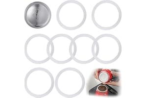 BlueXP 8 Pièces Joint D'étanchéité pour Cafetière Moka Expresso Bialetti 3 Tasses - Bagues et Filtre de Rechange