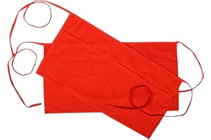 RAJRANG Grembiule mezza vita in cotone puro per cameriera con vita, grembiuli corti con 3 tasche