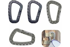 YOWFOND Lot de 4 mousquetons en plastique en forme de D (2 noirs, 2 vert olive), pratiques et robustes pour les activités de plein air, légers et fiables, idéaux pour le camping, la randonnée et plus encore