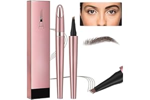 ZISWIN Magic Eyebrow Pencil - 2024 New 3D Waterproof Microblading Eyebrow Pencil Contouring Pen - 4 Tip Natural Long-Lasting Fine Stroke Microblading Eyebrow Pen (Dark Brown)