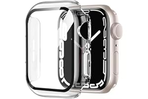 HANKN 2 Pack Hard Case for Apple Watch Series 11 10 46mm Tempered Glass Screen Protector Case, Full Coverage Hard PC Shell Thin Shockproof Transparent Iwatch Bumper Cover (Clear+Clear, 46mm)
