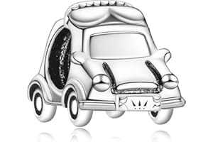 LaMenars Compact Car Badminton Smart Girl School Bus School Bag Paleta de abalorio de artista para pulseras Colgantes de plata 925 Cuentas para collares Cuelga el Cumpleaños