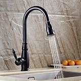 wysm Lleno de cobre extraíble grifo de la cocina de estilo europeo lavavajillas cuenca lavabo lavabo extensible negro grifo antiguo fregadero