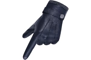 GSG SINCE 1998 GSG Herren Lederhandschuhe aus echtem mit Futter Warm Wolle/Kunstfell Gefüttert Touchscreen Schaffellhandschuhe Winter M13620