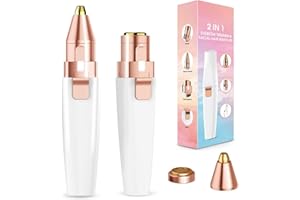 ANYFACE Gesichtshaarentferner für Frauen, 2 in 1 USB Augenbrauenrasierer und Augenbrauen Trimmer, Schmerzfreie Augenbrauen Epilierer Damen Für Körper Gesichtshaare Lippen Kinn, mit LED-Licht und Bürste