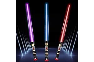 QUALIS 2 PCS Light Saber For Kids Light Saber With 3 Colour Settings And Sounds | Retractable Lightsaber Sword Toy For Boys & Kids Great Gift Light Sabers For Kids ( 2 PACK )