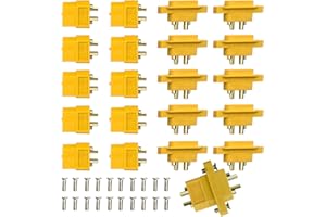 NUOFANY 10Pairs AMASS XT60E-M Battery Plug Gold-Plated Male Female Connector DIY Connecting Parts for RC Aircraft Drone Accessories