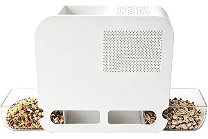 Elektrisk fågelfrörengörare och skalblåsare, USB-plug-in design | med 2 lådor och 10 cm förvaringslåda, för hirs diverse spannmål måltid hantering husdjur säker ätning