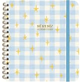 19 x 21 Spiralli S&uuml;resiz Akademik Ajanda - Ekose