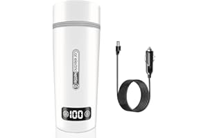 KDFALO Tragbare wasserkocher für auto,12v/350ml& 40~100℃ einstellbar,reisewasserkocher&80W Schneller Warmwasserbereiter,Anti-Trockenbrand-Schutz,für auto camping、die zubereitung Von Tee, kaffee Babymilch