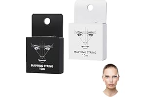 RUMGUG 2Pcs Hilo Marcador Microblading, Cadena de Mapeo de Pre-entintado Cartografía Mapping String Accesorio para Regla Tatuaje Cuerda Herramienta Medición para Tatuaje Semipermanente Cejas (Blanco & Negro)