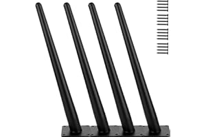 TempFoo Metal Furniture Legs 24 Inch, Oblique Conical Matte Black Furniture Feet for Cabinet Coffee Table Breakfast Bar Desk Cupboard Kitchen Worktop Couch Home DIY Projects Minimalist Decor Style