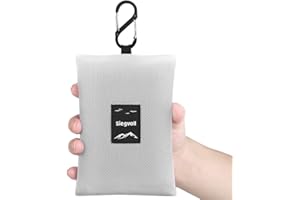 Siegvoll Koc piknikowy 210 x 200 cm, z praktycznym karabińczykiem, ultralekki, ultra cienki, przenośny koc plażowy, koc outdoorowy na plażę, piknik, kemping i wędrówki (niebieski)