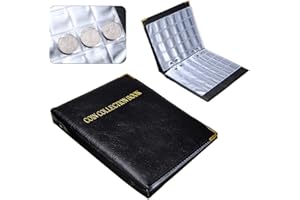 SKJJL Classeur Monnaie De Paris, 480 Pochette Classeur Pieces 2 Euros De Monnaie, 20 Pages Numismatique, Rangements pour Argent Penny Pocket Collectionneurs