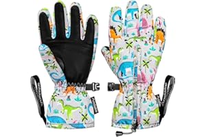 Andake Guanti da Sci per Bambini 2-10 Anni Guanti da Neve Bambino Invernali Impermeabili Guanti Caldi per Bambini Inverno Ragazzi e Ragazze