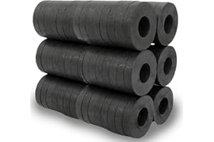 GBKDQQ Pack of 100 Ring Magnets: Diameter 17.5 mm x 7.5 mm x 3 mm Ferrite Ring Magnet with Hole, Magnetic Ring Heavy Duty Ring Magnets Magnetic Disc with Hole Ring for Industry, DIY, Crafts, Science Projects