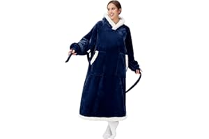 JULY'S SONG Tragbare Decke Hoodie für Erwachsene Übergroßes Vlies Warm und gemütlich Dicker Sweatshirt-Bademantel mit Tasche für Frauen Männer Startseite Außerhalb Geschenkpaket