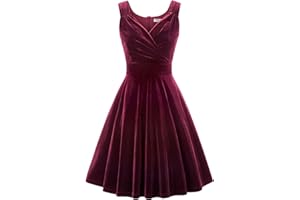 GRACE KARIN Femme Robe Cocktail Paillettes Col V sans Manches Evasée CL1061