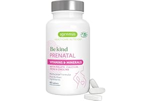 ‎IGENNUS HEALTHCARE NUTRITION Igennus methyliertes pränatales Multivitamin für Frauen, Folat für MTHFR, hoch-absorbierbar, hohe Reinheit, verträgliches Eisen, Cholin, Calcium & Magnesium, Schwangerschaftsvitamine, 60 Tabletten