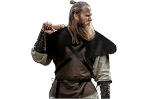 keland Homme Viking Col en Fausse Fourrure Écharpe Accessoire de Costume