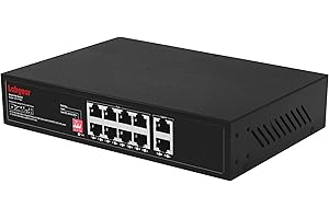 Labgear 8 Port Gigabit PoE Network Switch, 300m Range Unmanaged High-Speed Ethernet Splitter Hub with Extended Range, Desktop or Wall Mounted, Durable Metal Housing