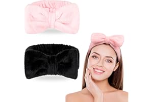 KroY PecoeD Bandeau Maquillage, Bowknot Bandeau Cheveux Femme Spa Bandeau Yoga Sports Bandeau Douche, Bandeaux de Lavage Élastique Headband Cheveux pour Filles Femmes Soin Visage