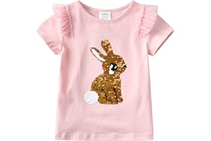 VIKITA T-Shirt Manica Corta Top Maniche Lunghe Bambina 2-10 Anni