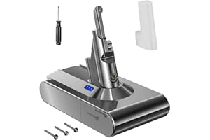 MVMOD V8 Batería, 21.6V 4500mAh V8 Batería de Repuesto para Dyson V8 Absolute V8 Animal V8 Motorhead SV10 Aspirador de Mano Compatible Soporte de Pared con 2 Tornillos (21.6 V 4500 mAh)