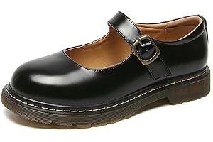 ZIRIA Kleine Lederschuhe Damen Runde Zehe High Heels Retro Leder Damenschuhe Mary Jane Schuhe