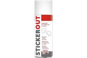 MAGAZZINI GM MagazziniGM STICKEROUT, Spray Rimuovi Adesivi e Colla, Efficace su Etichette Adesive, Formula a Base di Solventi, Versatile su Diverse Superfici, 200 ml