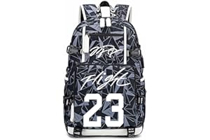 Lorh's store Giocatore di Basket Jordan Luminoso Zaino da Viaggio Studente Zaino Fan Bookbag per Uomo Donna