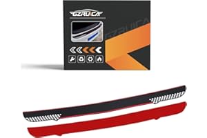 GZRUICA Rear Bumper Protector Strip Clear Back Bumper Protector Guard Rubber Scratch-Resistant Trunk Sill Plate Scuff Plate Car Accessory for SUV/Cars Universal Black Checkered with Full Tape Pack-1