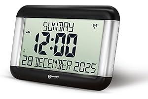 Geemarc Dementia Clock - The Easy-to-read & Self-setting Viso - Ideal for Seniors and People Living with Alzheimer's - Battery Operated - No Backlight - UK Version (Viso 8)