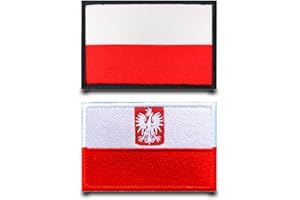 TUYATEZHI 2 Stück Polen Flaggen-Patch Stickerei Taktische Militär Poland Patch, Aufnäher Mit Nylon Airsoft Für Rucksäcke Kleidung Taschen Abzeichen Stickereibänder Jacke