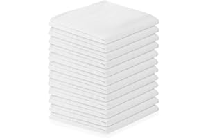 AUYAO Fazzoletti Cotone, 12Pz Fazzoletti Cotone Uomo, Fazzoletto da Taschino in 100% Cotone, Fazzoletti Quadrato da Taschino Uomo 40 Cm X 40 Cm, Festa di Nozze, Conferenza Commerciale