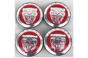 JXHDKJ® 4 piezas W005-R 58 mm coche estilo accesorios emblema adhesivo tapas de rueda tapas de centro cubierta rojo para Jaguar XF XJXJS XK S-TIPO X-TYPE