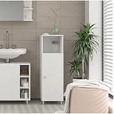 Egecan Mobilya Tek Kapaklı 3 Raflı Banyo Dolabı Havlu Dolabı Sabunluk Kiler Dolabı Erzak Dolabı &Ccedil;amaşır Dolabı Beyaz