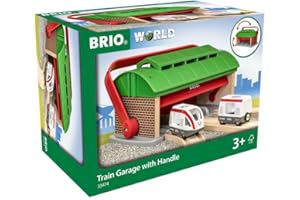 BRIO World - Rimessa dei Treni con Maniglia, Accessorio Pista Trenino, Set Costruzioni in Legno, Compatibile con Tutti i Prodotti BRIO, Giocattolo per Bambini 3+ Anni