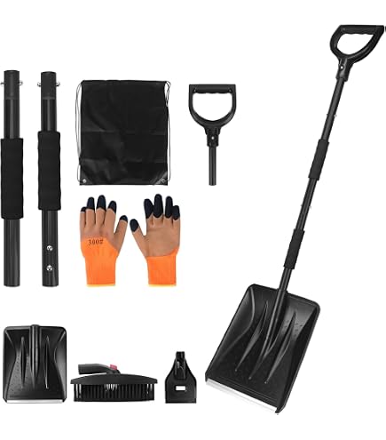 Pelle à Neige Démontable PEARL - 3 Parties, Légère (360g), Longueur 83 Cm, Résistante à -40°C, Pour Voiture
